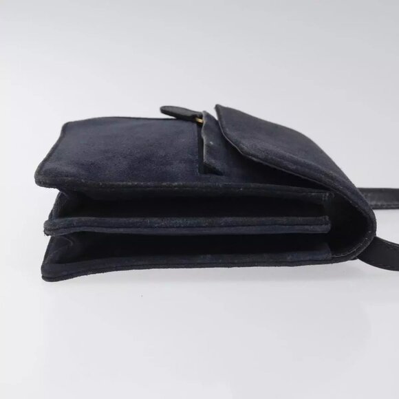 GUCCI Shoulder Bag Suede Navy Auth - Picture 12 of 16